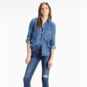 Lucky Brand Classic Denim Western Shirt S